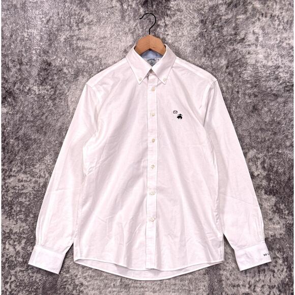 New Brooks Brothers x Merit Shirt Small Women The Uniform White Oxford Boyfriend - Picture 1 of 8